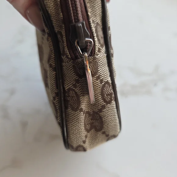 Gucci Monogram Mini Pouch in Brown/Tan - Picture 6 of 11